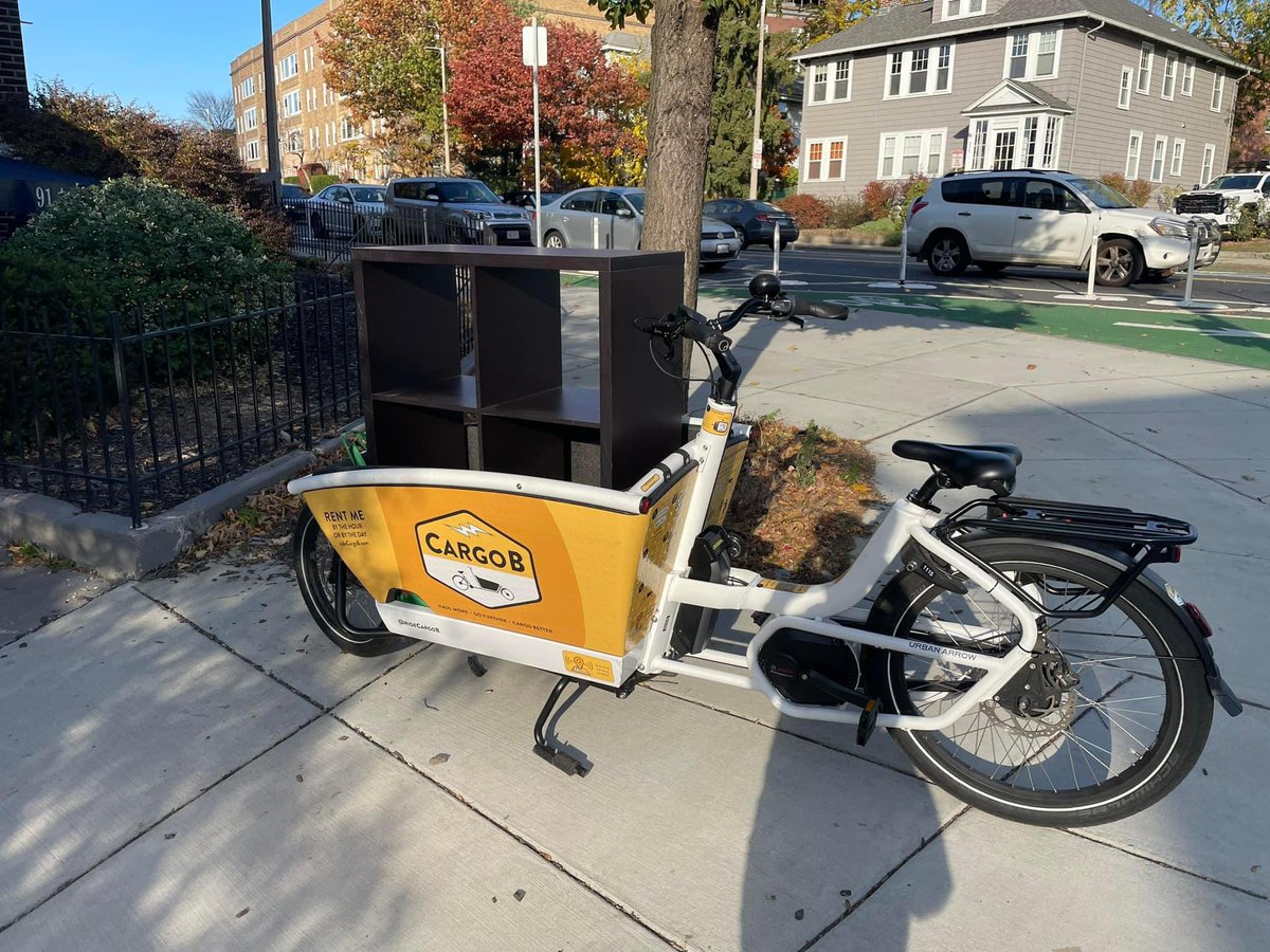 CargoB rider submission of the day: Picked up some free furniture and got it home without sitting in traffic or blocking anyone by double parking. Her midtail cargo bike wasn’t big enough so she hopped on a CargoB!