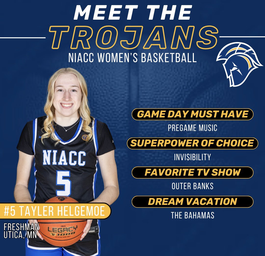 📣 LET’S MEET THE TROJANS!!!  🏀🎉💙💛
⭐️ Freshman Tayler Helgemoe from Rushford-Peterson High School (MN)…
#GONIACC