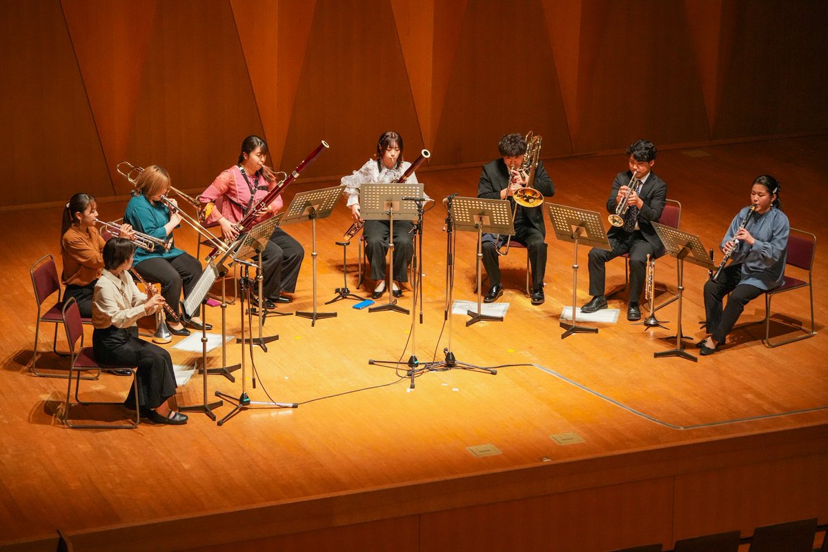 miniTua_wind's tweet photo. ＼  #miniTua-wind Octet 無事終演🎉 ／

フレキシブル作品からストラヴィンスキー『管楽八重奏曲』まで、管楽器8人で様々な作品をお送りしました✨️

これからもSNSやYouTubeにて最新情報や今までの公演の様子を投稿していくので、フォロー＆チェックをお忘れずに‼️ https://t.co/qOu5JzXK3O