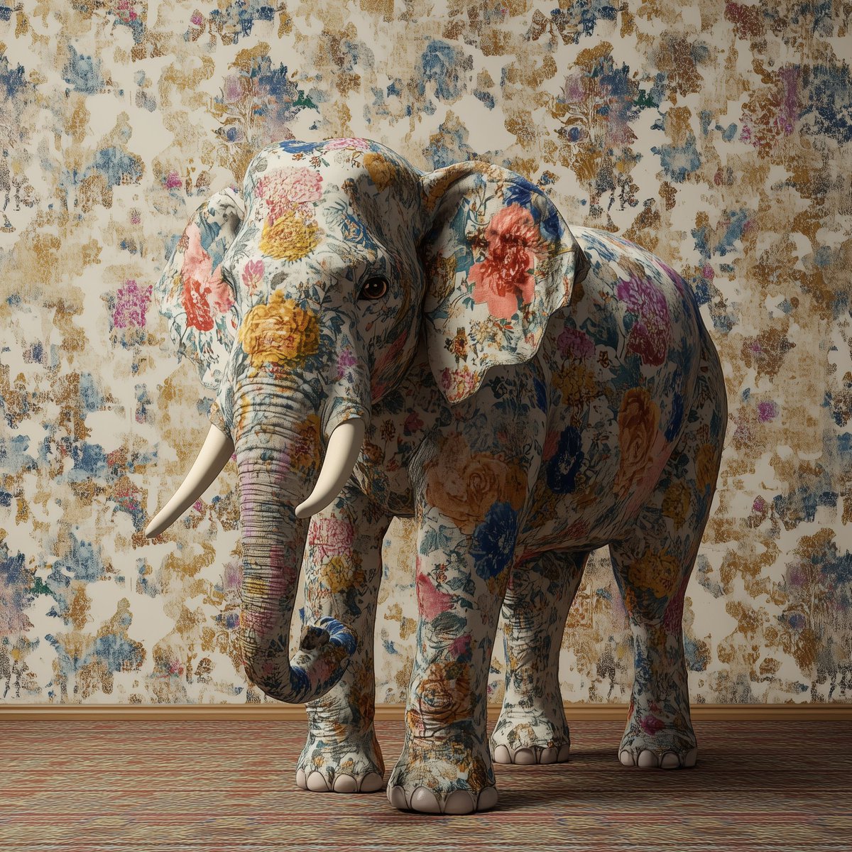 FBD_Agency's tweet image. Floral Elephant in the Room – A Surreal Commentary on Societal Denial #elephantintheroom #surrealart #societalcommentary #floraldesign #metaphoricalart