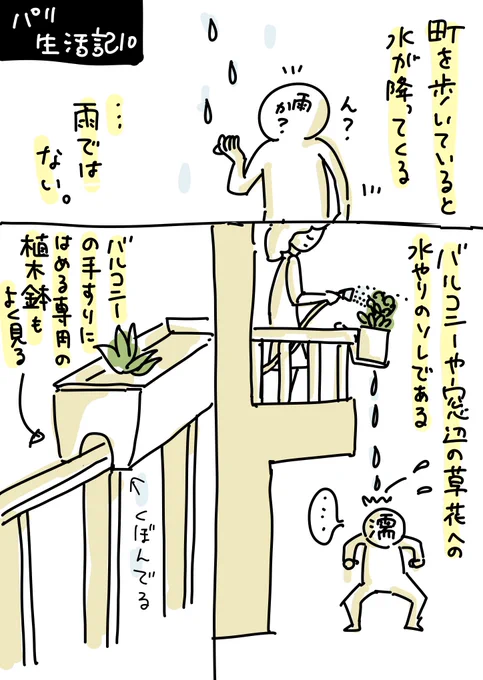 パリ生活記10
何かというと濡れる町 