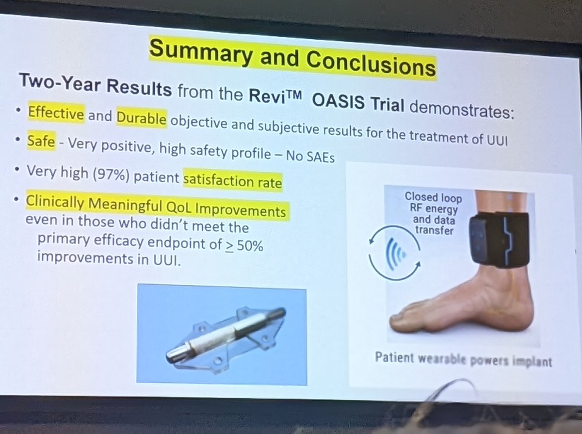 Nature Reviews Urology (@natrevurol) on Twitter photo Very positive results from the 2-year analysis of the OASIS trial showing durable outcome, high safety profile and QoL improvement in patients with UUI receiving iTNS with the Revi system
#ICS2024 Very positive results from the 2-year analysis of the OASIS trial showing durable outcome, high safety profile and QoL improvement in patients with UUI receiving iTNS with the Revi system
#ICS2024
