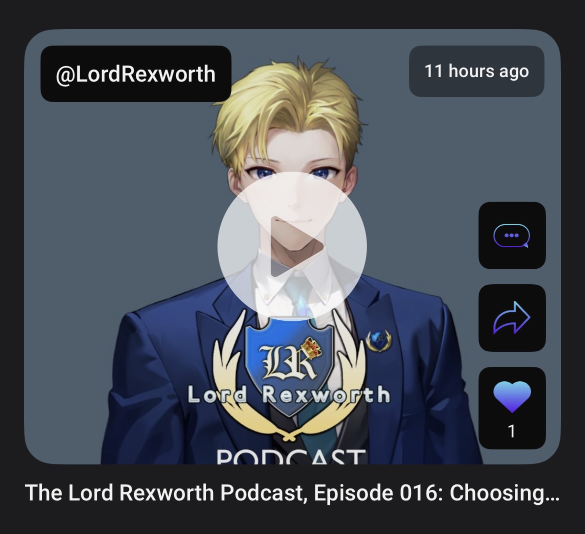 Our fave English nobleman VTuber, <a href="/LordRexworth/">Lord Rexworth 👑🏰</a>, is back with some 🔥 wisdom! 🎙️ This time he’s talking about choosing FAITH over FEAR and how to level up your mindset 💫👑

Tune in now on Oshi and get inspired!: oshi4ever.com/profile/LordRe…