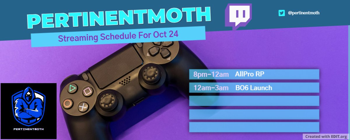 For tonights stream I will only be streaming tonight and then will have a full schedule for next week.