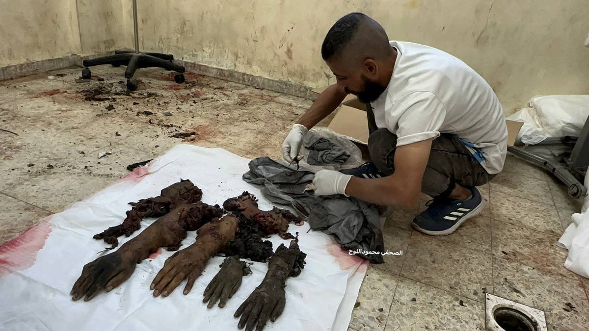⚡️Do you understand what you’re seeing?

These are remains of Palestinians, including children, at Al-Awda Hospital as a result of the massacre carried out by Israel in a school sheltering displaced civilians in Al-Nuseirat camp which resulted in 17 martyrs, including 9 children.