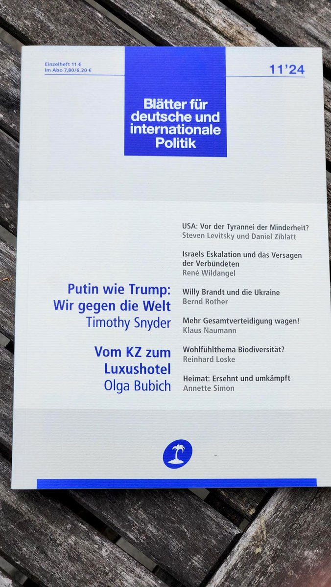 📬 Ab heute im Briefkasten: Die November-»Blätter«!

Mit: <a href="/fmuggen/">F. Muggenthaler</a>, @m_de_la_riva, @in_anai, @valentinihssen, <a href="/deekaybiese82/">Daniel Kubiak</a>, <a href="/OzgurOzvatan/">Özgür Özvatan</a>, <a href="/MFratzscher/">Marcel Fratzscher</a>, <a href="/annejung_mi/">Anne Jung</a>, <a href="/m_elliesen/">Moritz Elliesen</a>, <a href="/dziblatt/">Daniel Ziblatt</a>, <a href="/TimothyDSnyder/">Timothy Snyder</a>, <a href="/real_wildangel/">@realwildangel.bsky.social</a> u.v.m.

👉 blaetter.de/ausgabe/2024/n…