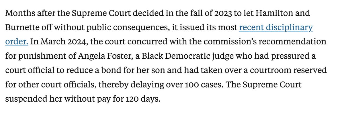 To give some context for this, the North Carolina Supreme Court under Paul Newby straight up refuses to punish Republican judges now. Maybe the worst state Supreme Court justice since Roy Moore propublica.org/article/north-…