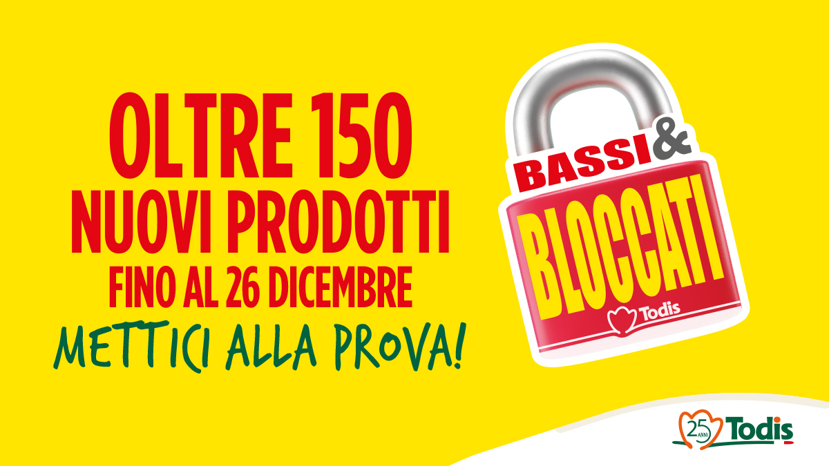 Il nostro impegno per offrirvi prezzi sempre vantaggiosi e sostenere il potere d'acquisto delle famiglie non si ferma mai.
I nuovi prezzi saranno bloccati fino al 26 dicembre 2024. 

Mettici alla prova! #BassiEBloccati