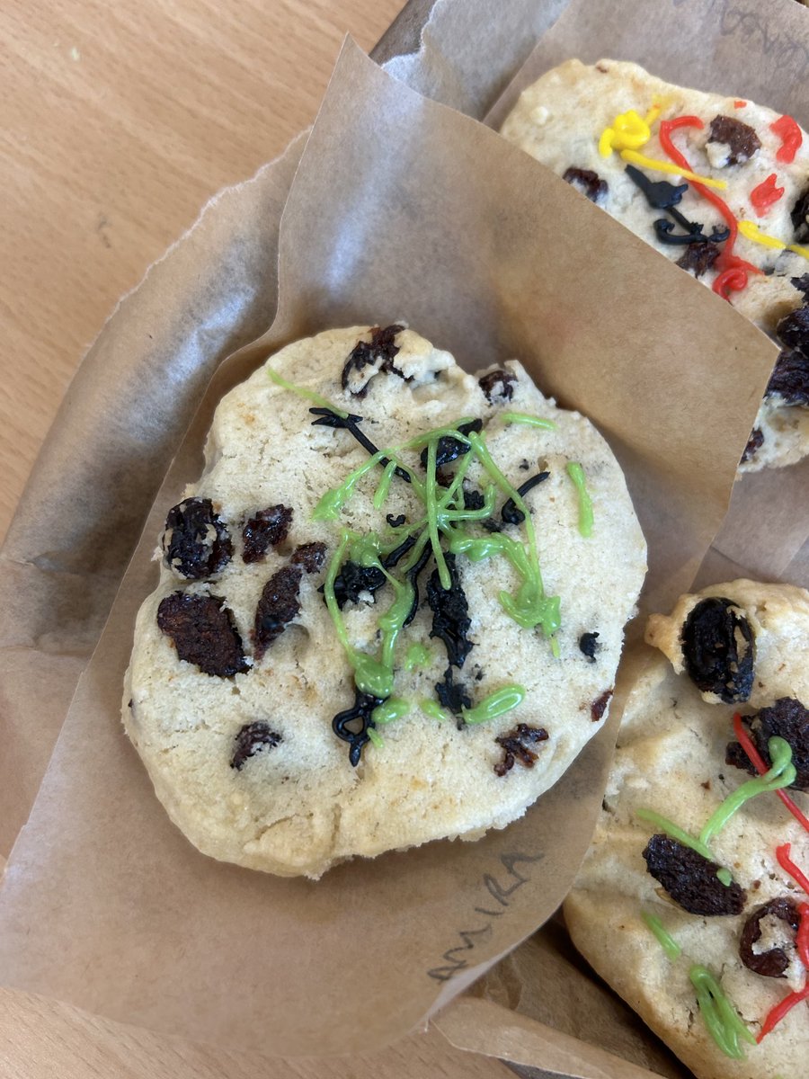 Our Anansi biscuits are looking great - I hope they taste as good as they look!  Can you spot the dead flies? How many do you have in your web? Yummy! 😋 ⁦<a href="/ReayPrimary/">Reay Primary School</a>⁩