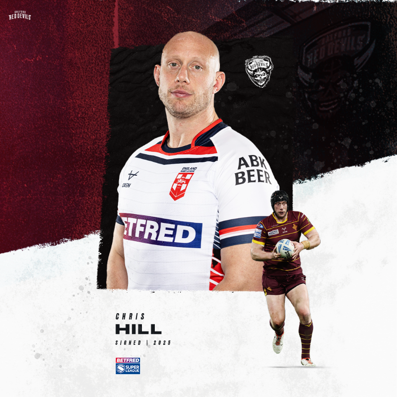 SalfordDevils's tweet photo. We are delighted to reveal the signing of England international, Chris Hill on a one-year deal! 🏴󠁧󠁢󠁥󠁮󠁧󠁿