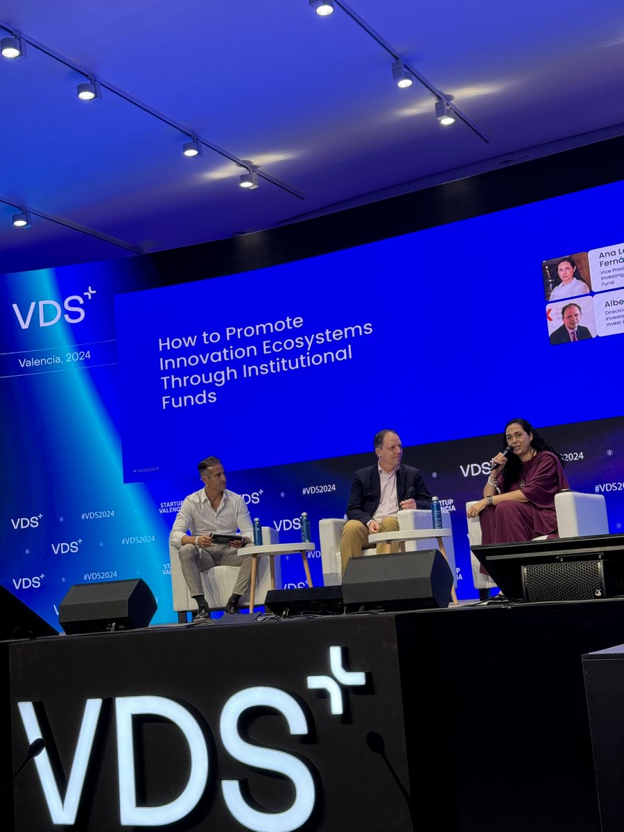 “Business model, metrics… but also *the purpose* of the entrepreneur is something we're looking for”. <a href="/supersoro/">Diego Soro</a> modera la mesa sobre cómo promover ecosistemas de innovación a través de fondos institucionales 👌🏻