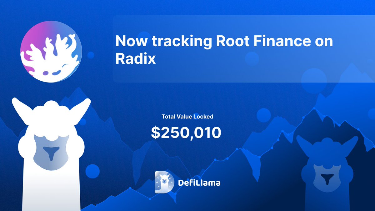Definews_Info's tweet photo. 💫 @DefiLlama is now tracking @RootFinanceXRD on @radixdlt
⚡ Keep an eye on #RootFinance, a decentralized lending and borrowing protocol now live on #Radix DLT!
Here's what makes #Root Finance stand out:
🍥 Decentralized Lending & Borrowing
🍥 Overcollateralized Market
🍥 Radix DLT Integration
🔰 This is a promising addition to the #Radix DLT ecosystem, offering users new ways to access #DeFi services!
🔽 VISIT
https://t.co/pmuv8Z9eoz
#Definews