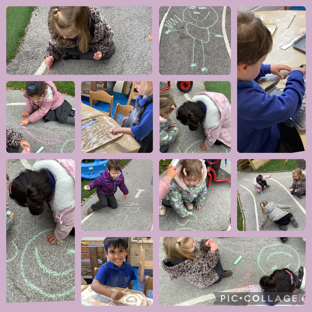 BSPDNursery's tweet image. Mark making with the Pre-school Class @BSPDNursery indoors and outdoors. #supportingearlywriting #markmaking #practicepracticepractice #usingallmuscles #prewriting