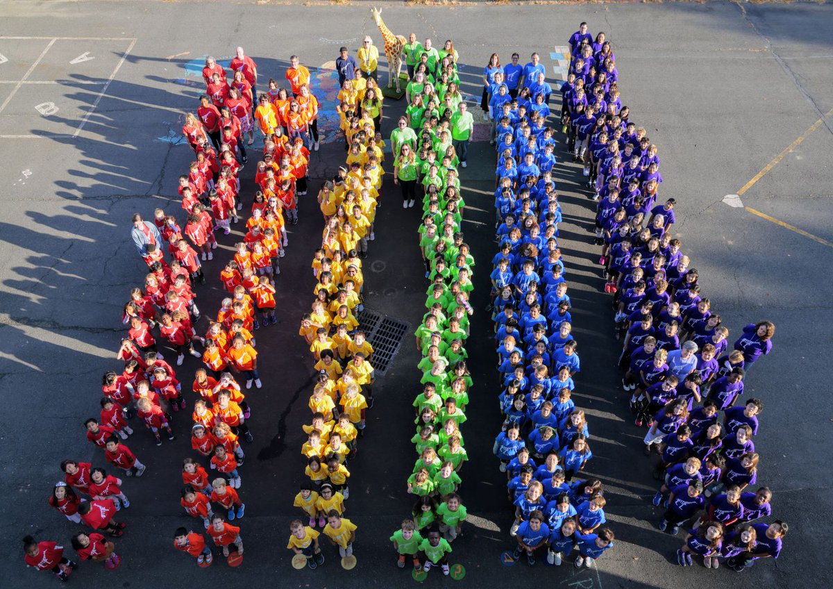 Yesterday, all of Littlebrook School came together for a photo in celebration of Character Counts Week. Each color represents one of our 6 Pillars of Character. Red = Caring/Orange = Fairness/Yellow = Respect/Green = Responsibility/Blue = Trustworthiness/Purple = Citizenship