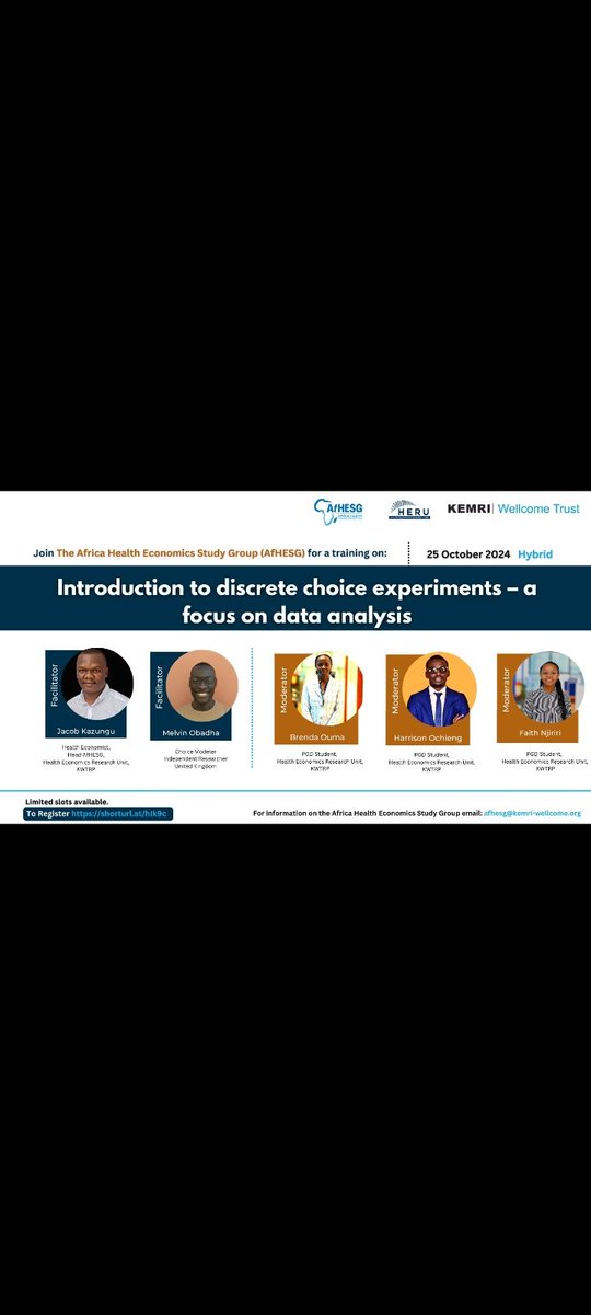 IDeAL, Africa (@ideal_kemri_wt) on Twitter photo <a href="/Dmbuthia001/">Daniel Mbuthia</a> <a href="/jmnzinga/">Jacinta Nzinga</a> <a href="/TsofaB/">Benjamin Tsofa</a> Besides my project, I've been able to attend other capacity building activities in the programme including the weekly seminars and the monthly Africa health economics study group trainings conducted by <a href="/HERU_KEMRI_WT/">HERU|KEMRI-WT</a>. Join us tomorrow for a session on Discrete Choice Experiments <a href="/Dmbuthia001/">Daniel Mbuthia</a> <a href="/jmnzinga/">Jacinta Nzinga</a> <a href="/TsofaB/">Benjamin Tsofa</a> Besides my project, I've been able to attend other capacity building activities in the programme including the weekly seminars and the monthly Africa health economics study group trainings conducted by <a href="/HERU_KEMRI_WT/">HERU|KEMRI-WT</a>. Join us tomorrow for a session on Discrete Choice Experiments