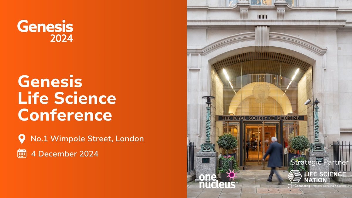 One Nucleus (@onenucleus) on Twitter photo The Genesis 2024 conference on 4 December in London promises to be another valuable mix of high-level opportunities to maximise your lifescience connections.
Co-located with the inaugural RESI London conference from <a href="/LSciNation/">Life Science Nation</a>.
genesisconference.com
#GenesisLondon24 The Genesis 2024 conference on 4 December in London promises to be another valuable mix of high-level opportunities to maximise your lifescience connections.
Co-located with the inaugural RESI London conference from <a href="/LSciNation/">Life Science Nation</a>.
genesisconference.com
#GenesisLondon24