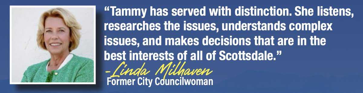 Thank you Councilwoman Milhaven for your endorsement.