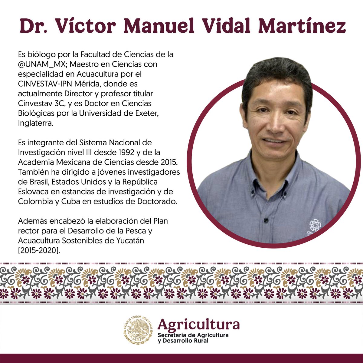 Con mucho gusto doy la bienvenida al equipo al Dr. Víctor Manuel Vidal, a quien la presidenta @Claudiasheinha nombrado titular del <a href="/IMIPASmex/">IMIPAS</a>.  Es un encargo clave para potenciar la investigación científica y tecnológica en la pesca y acuacultura sustentables.