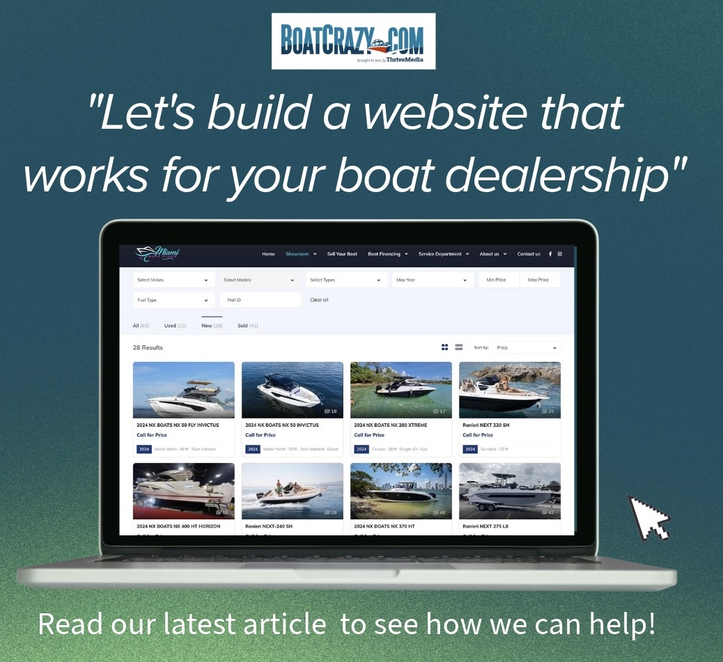 boatcrazy's tweet photo. Is your #website attracting the #BoatBuyers you need? 🚤 At Boatcrazy, we build user-friendly, mobile-optimized sites that rank high in search engines &amp; make managing inventory easy. 

Your #DigitalShowroom is just a click away!

〰️〰️⁠
🔗 https://t.co/jYwUGgZVD2
〰️〰️⁠ https://t.co/9HvFqIWcNI