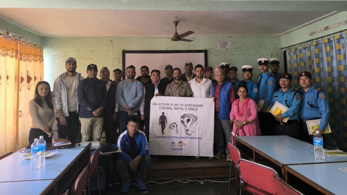 Conservation of Owls

Friends of Nature organized capacity-building training for enforcement agencies in various districts of central Nepal on October 23-24, with support from the Whitley Fund for Nature Conservation. 
<a href="/WhitleyAwards/">Whitley Fund for Nature</a>