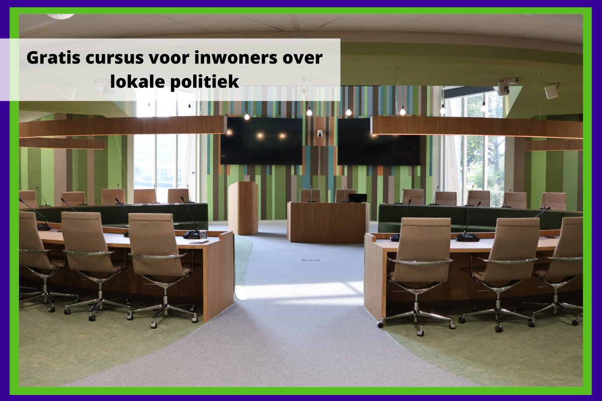De gemeenteraad biedt inwoners van Steenwijkerland de mogelijkheid om mee te doen aan de cursus Politiek Actief. De gemeenteraad wil met deze cursus inwoners enthousiast maken om politiek actief te worden. Kijk voor meer informatie op :bit.ly/4fjkb5V