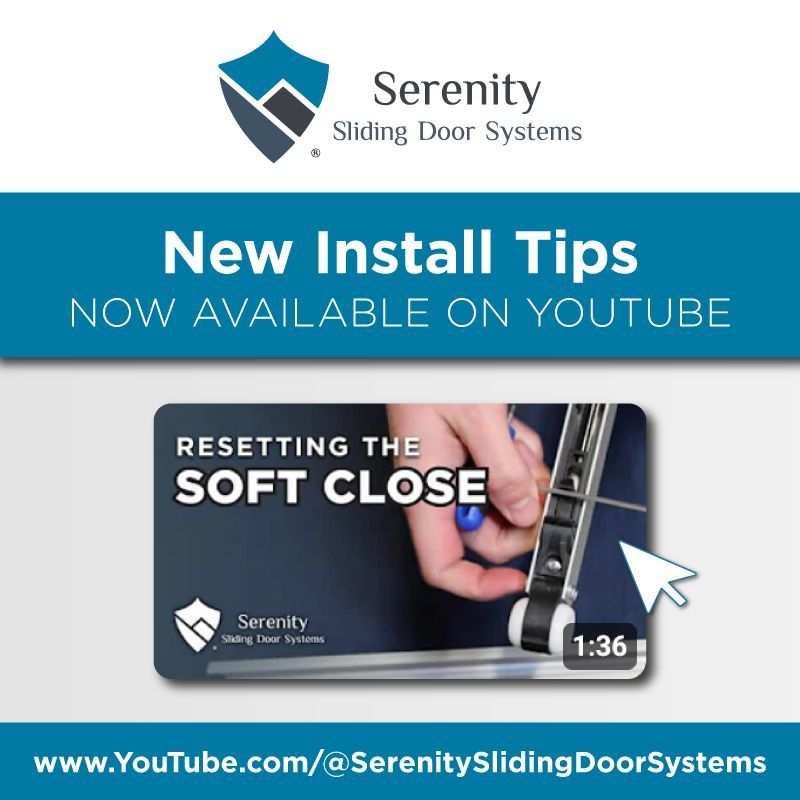 SerenitySliding's tweet image. We’ve got a NEW video up for installers! Our latest walkthrough describes how you can easily reset the soft close on your sliding door system. Click here to check it out! buff.ly/4da8wWE

#YouTube #InstallTips #Serenity #SlidingDoors