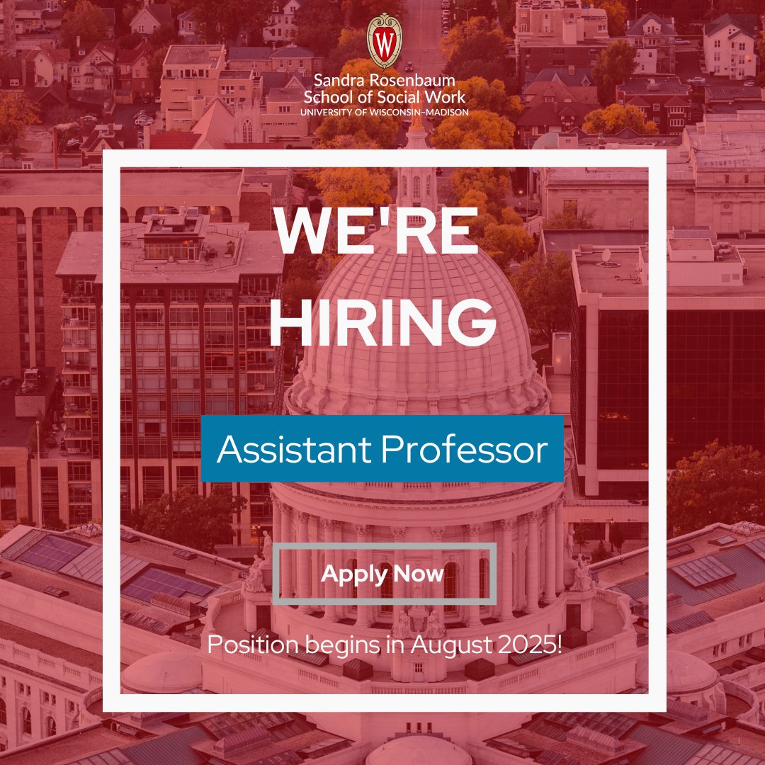 We are looking to hire for a tenure-track position at the assistant professor level in the field of mental health and social inequalities beginning in August 2025!

Apply now with the link below!
jobs.wisc.edu/jobs/assistant…