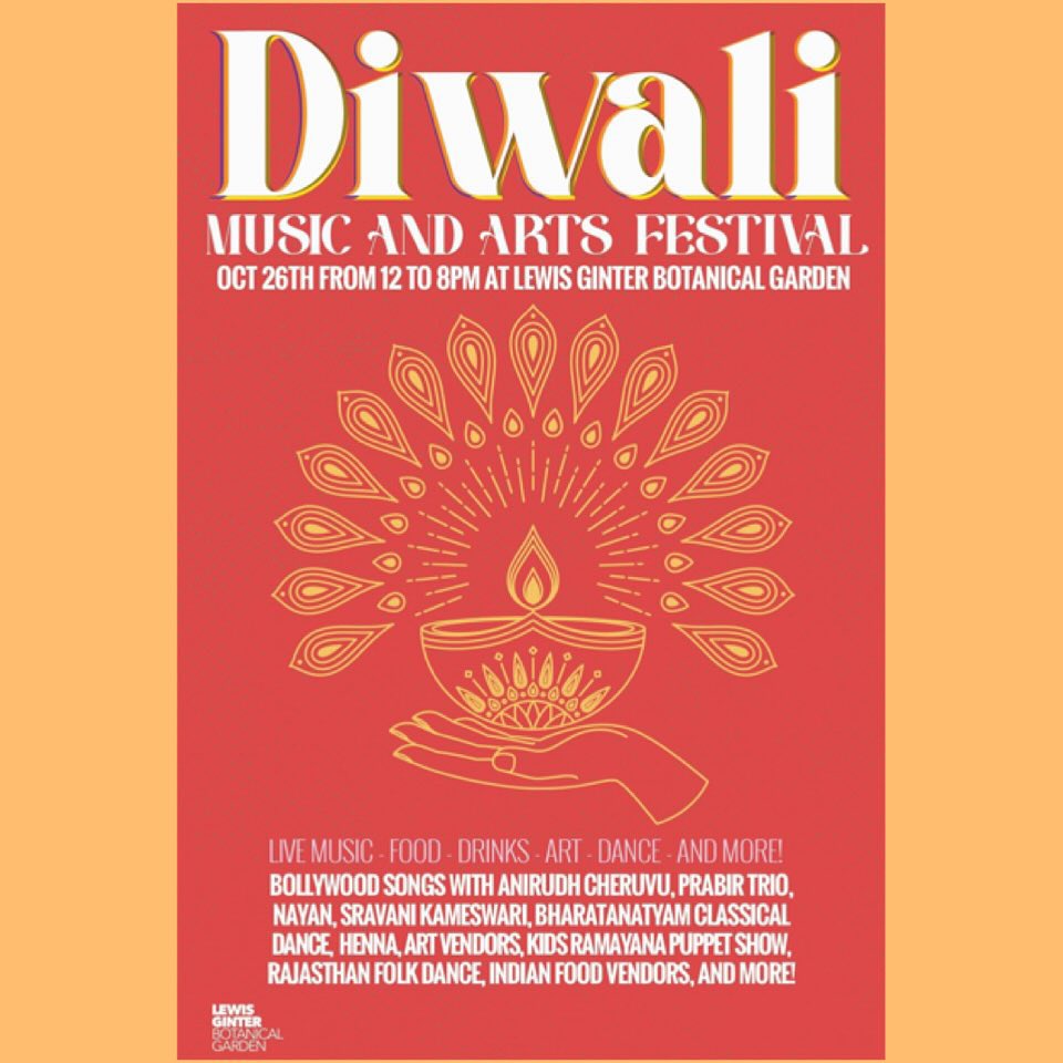 lewisginter's tweet photo. This Saturday, Oct 26th, Lewis Ginter Botanical Garden celebrates Diwali! Enjoy Indian culture with dance, music, henna art, a vibrant market, delicious food, and a puppet show. Don’t miss out—check our blog for all the details!
#DiwaliAtTheGarden #RichmondEvents #LewisGinter https://t.co/8yT6CBh0k2