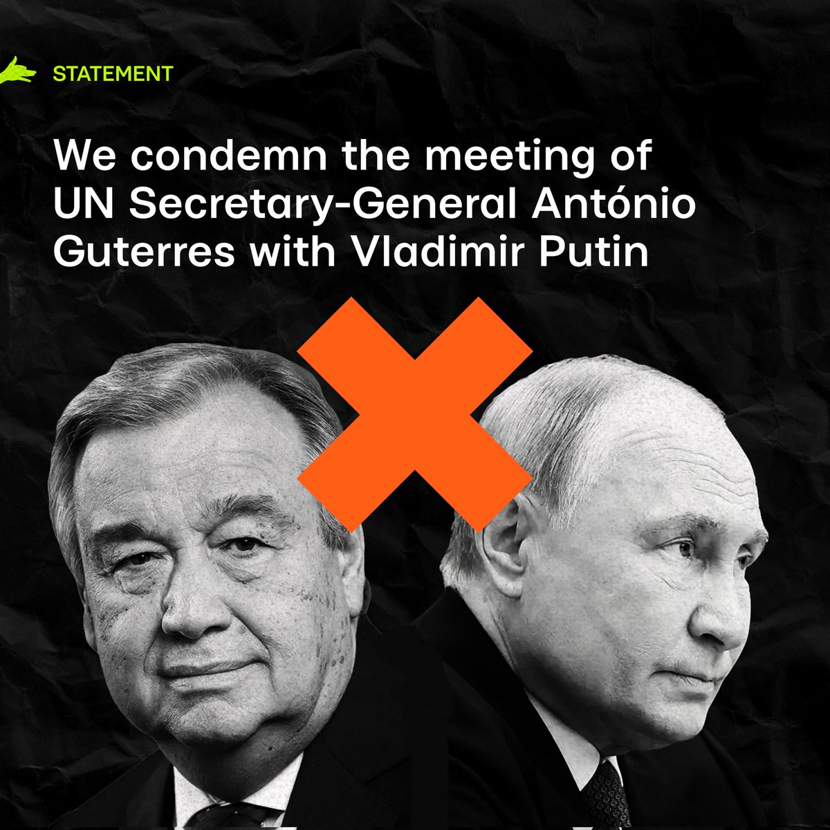 Joint Statement: Truth Hounds and Ukrainian Human Rights NGOs condemn <a href="/UN/">United Nations</a> Secretary-General’s meeting with Putin, who is wanted by the ICC for war crimes. This undermines justice and ICC's authority. 🕊 #Ukraine

We call on:
1️⃣ <a href="/IntlCrimCourt/">Int'l Criminal Court</a> to respond and protect its