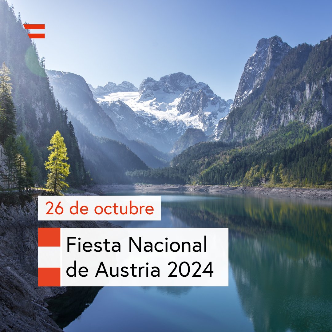 🇦🇹 Hoy celebramos el Día de la Fiesta Nacional de Austria

💡 ¿Sabes por qué se celebra el 26 de octubre?

🏛️ Viene de 1955, cuando el Parlamento aprobó la Ley de neutralidad que define las relaciones de 🇦🇹 con sus socios 🌐🤝

Wir wünschen Euch einen schönen Nationalfeiertag! 🎉
