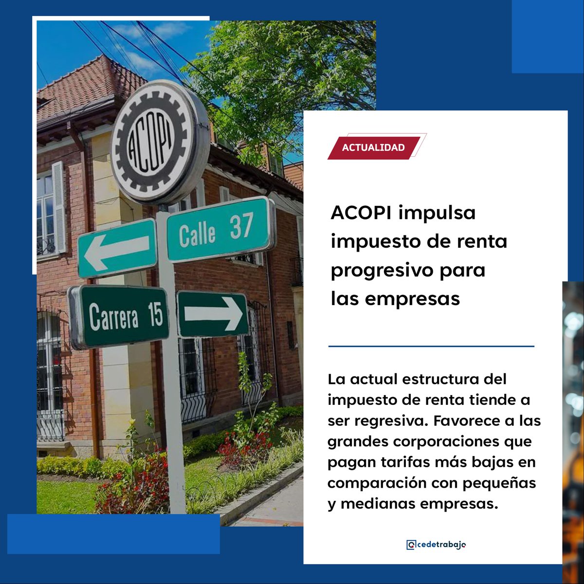 ✅ #𝗥𝗲𝗰𝗼𝗺𝗲𝗻𝗱𝗮𝗺𝗼𝘀 | Un estudio de <a href="/AcopiBtaCund/">Acopi Bogotá Cundinamarca</a>  y Cedetrabajo plantea la necesidad de un impuesto de renta progresivo para mejorar la competitividad de las #Mipymes. 
#industrial #Desarrollo #Colombia #Economía

📌 Artículo lc.cx/WZa2aD