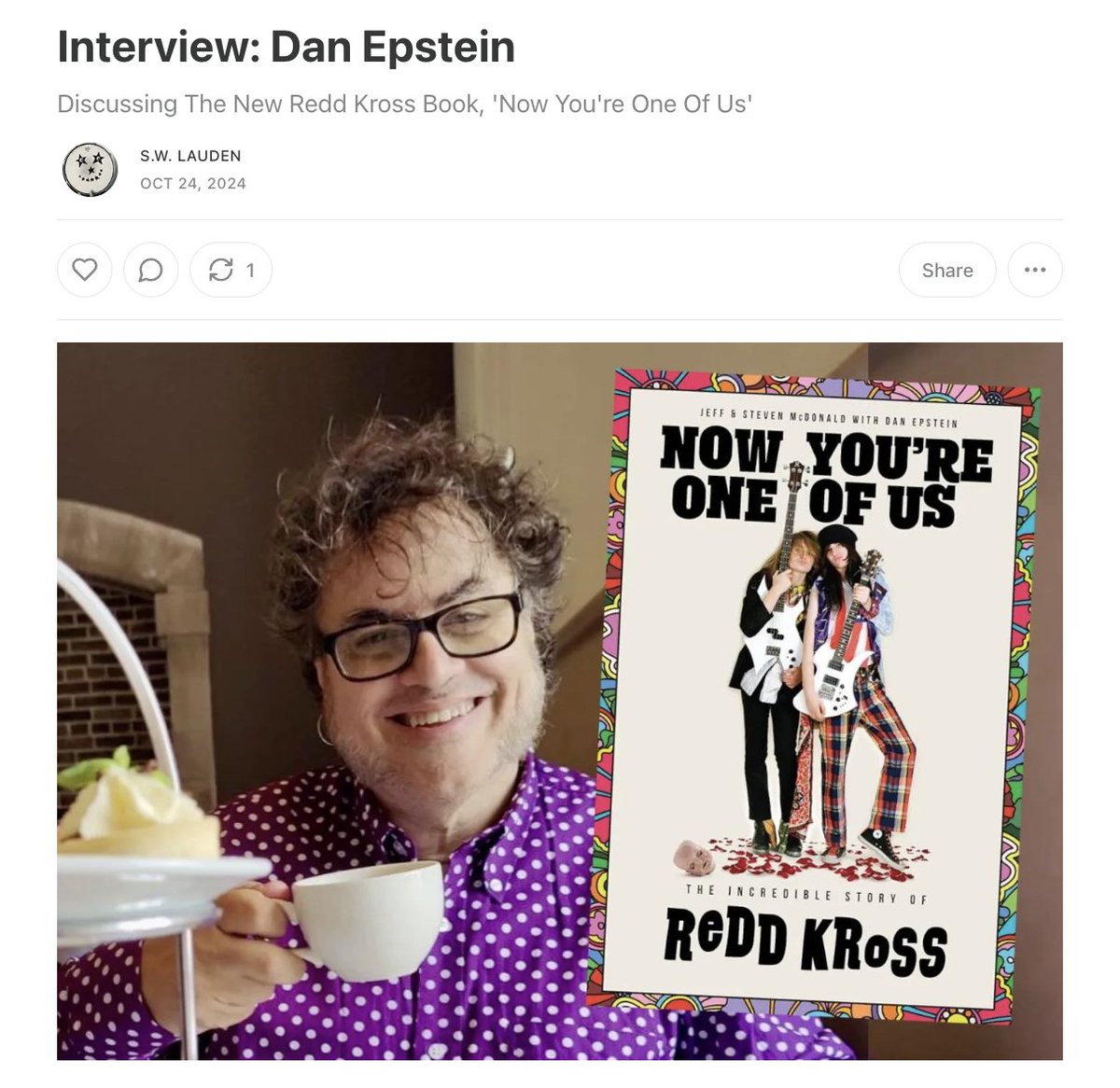 A fun chat with Dan Epstein about the new Redd Kross book —&gt; “I knew that if I opened social media someday and saw another music journalist announcing that he or she was collaborating on a book with Redd Kross, I would have been PISSED...” #music #books
rememberthelightning.substack.com/p/interview-da…