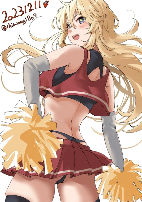 アイオワちゃんがTLにいっぱい流れてくるので私もチアガールアイオワちゃん再掲 #艦これ #アイオワ 