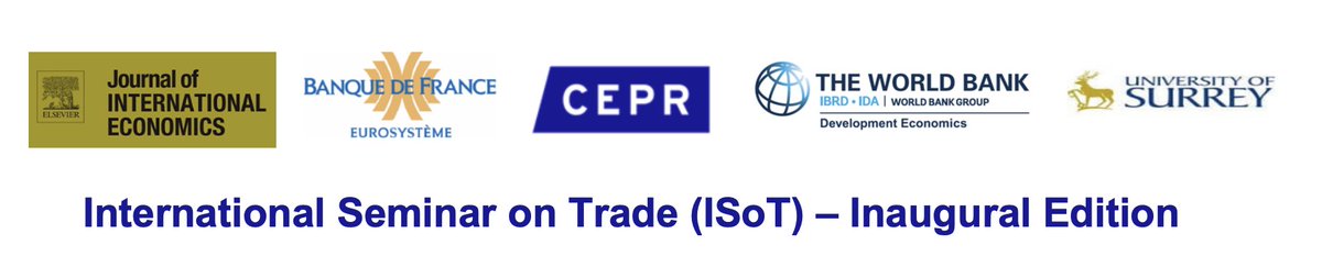 Journal of International Economics (@jintlecon) on Twitter photo Call for Papers: JIE,<a href="/banquedefrance/">Banque de France</a>, World Bank, <a href="/cepr_org/">CEPR</a> and <a href="/economicssurrey/">Economics at Surrey</a> will host the inaugural "International Seminar on Trade" (ISoT) conference, focusing on recent advances in trade, in Washington DC on May 5-6 2025. Deadline: January 24, 2025.
sciencedirect.com/journal/journa… Call for Papers: JIE,<a href="/banquedefrance/">Banque de France</a>, World Bank, <a href="/cepr_org/">CEPR</a> and <a href="/economicssurrey/">Economics at Surrey</a> will host the inaugural "International Seminar on Trade" (ISoT) conference, focusing on recent advances in trade, in Washington DC on May 5-6 2025. Deadline: January 24, 2025.
sciencedirect.com/journal/journa…