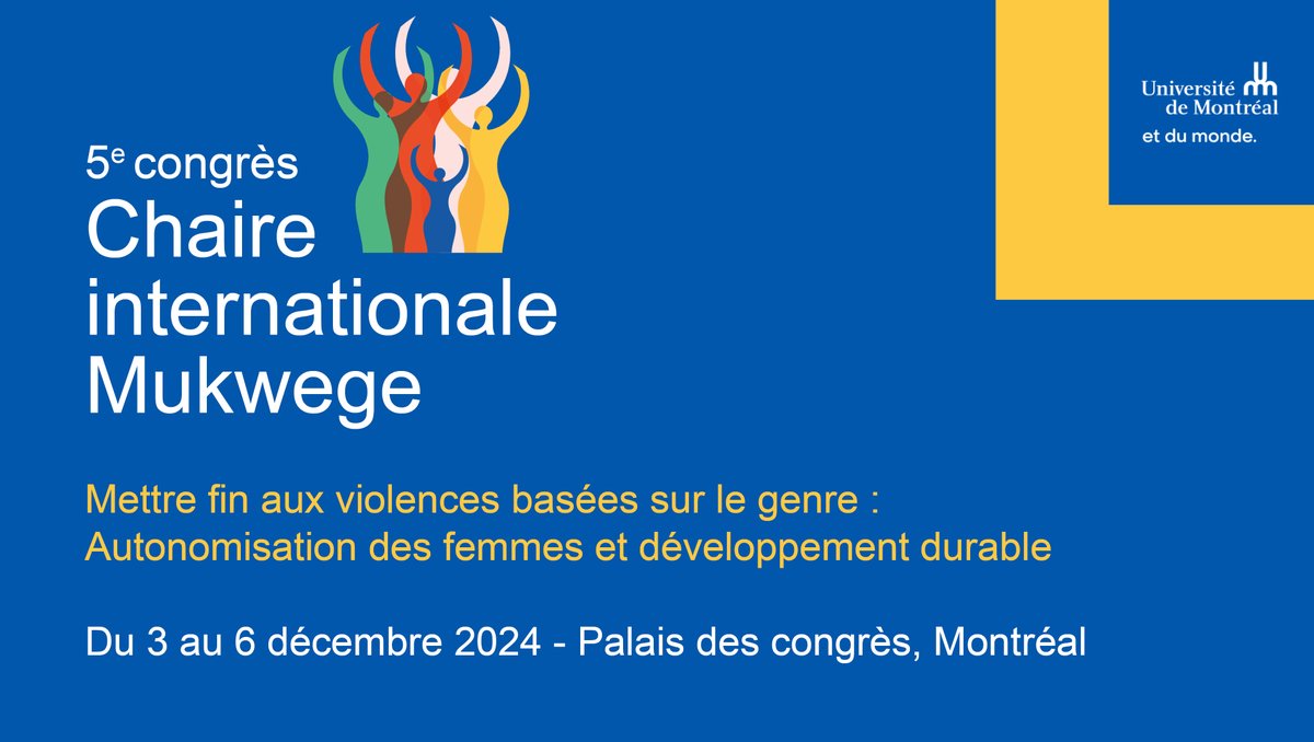 USI (@sante_mondiale) on Twitter photo 🔵 #5CCIM I LE PROGRAMME EST EN LIGNE bit.ly/4e5q1aa
L’ <a href="/UMontreal/">Université de Montréal</a> accueille le 5e congrès de la Chaire internationale Mukwege (5CCIM). L’USI est fière de coorganiser cet événement en collaboration avec <a href="/UdeM_intl/">UdeM international</a> et l’ <a href="/OHygeia/">Observatoire Hygeia</a> . 🔵 #5CCIM I LE PROGRAMME EST EN LIGNE bit.ly/4e5q1aa
L’ <a href="/UMontreal/">Université de Montréal</a> accueille le 5e congrès de la Chaire internationale Mukwege (5CCIM). L’USI est fière de coorganiser cet événement en collaboration avec <a href="/UdeM_intl/">UdeM international</a> et l’ <a href="/OHygeia/">Observatoire Hygeia</a> .