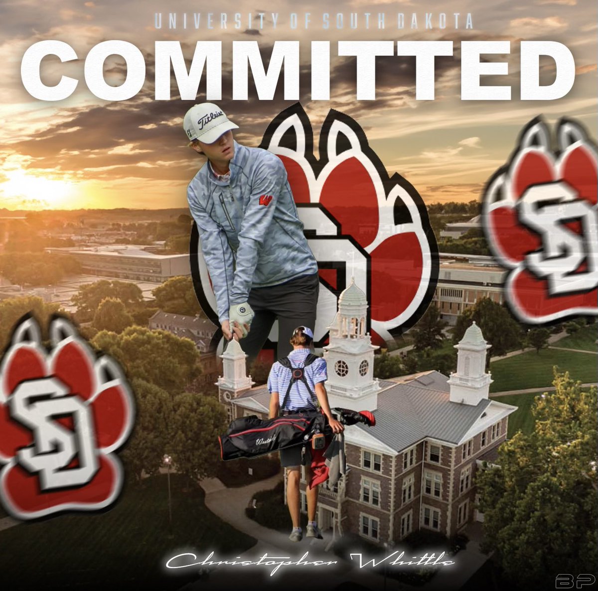 I am excited to announce my commitment to the University of South Dakota to continue my academic and athletic career.  I want to thank my family, my coach Ryan Vermeer, Coach Hellman, and my teammates.  I would also like to thank Coach Green for the opportunity.  Go Yotes!