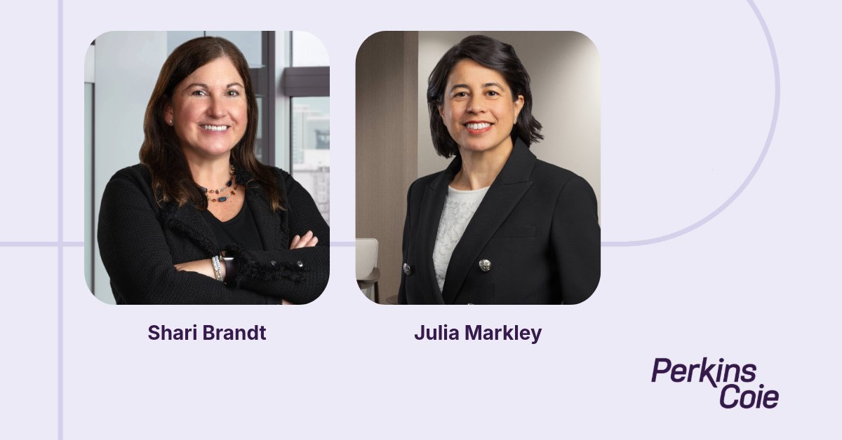 PerkinsCoieLLP's tweet image. Learn more about the new co-chairs of our Commercial Litigation practice, Shari Brandt and Julia Markley, in this @Law360 article: "New Perkins Coie Litigation Heads Embark On 'Listening Tour'" bit.ly/40fFwsM

#Litigation #Litigators #TrialLawyers #WomenInLeadership