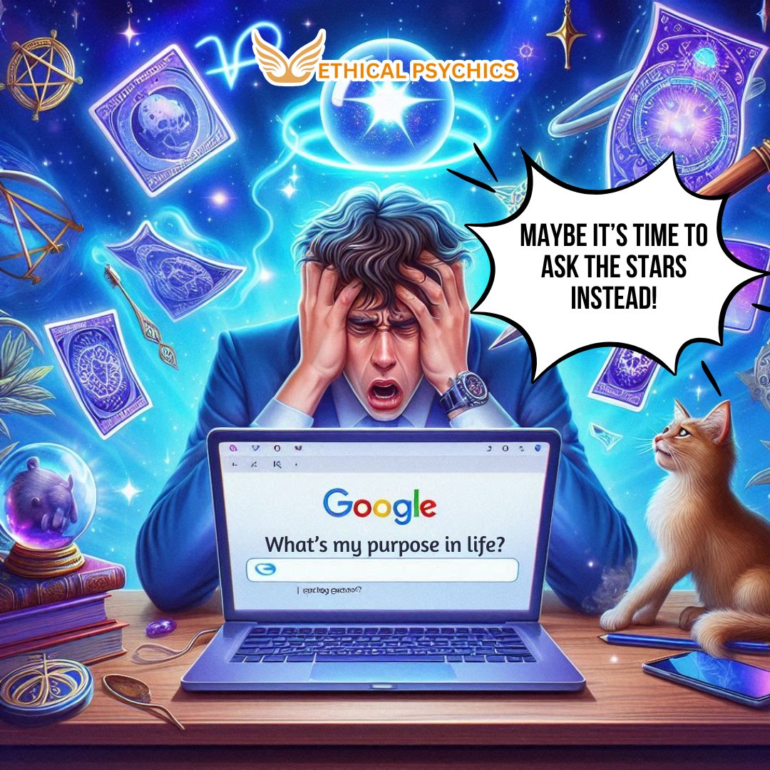 EthicalPsychics's tweet image. Still Googling the meaning of life? 😅 It might be time to ask the universe instead! Discover what the stars say at ethicalpsychics.com.

#WhatsMyPurpose #GoogleWontHelp #AskTheStars #EthicalPsychics #ZodiacGuidance #CosmicClarity #SpiritualAnswers #MysticalHelp #FindYourPath…