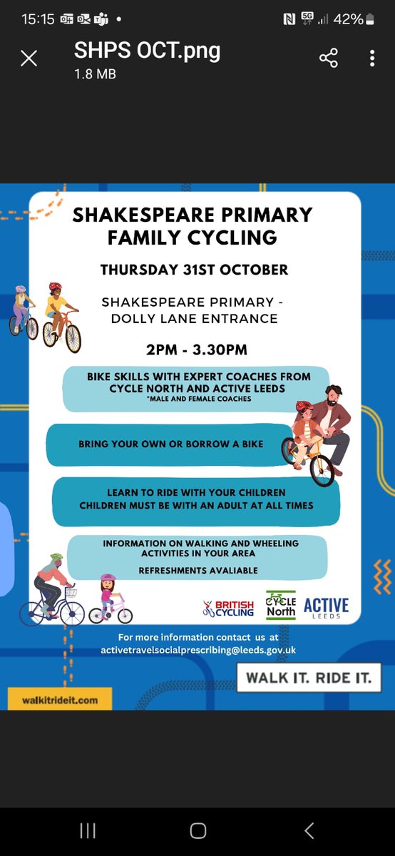 Emma_Dobson5's tweet image. Free family cycling this half term in Harehills, Burmantofts and Richmond Hill.

🚲 🔧 🚲 

#WalkitRideit #Harehills #Burmantofts #RichmondHill