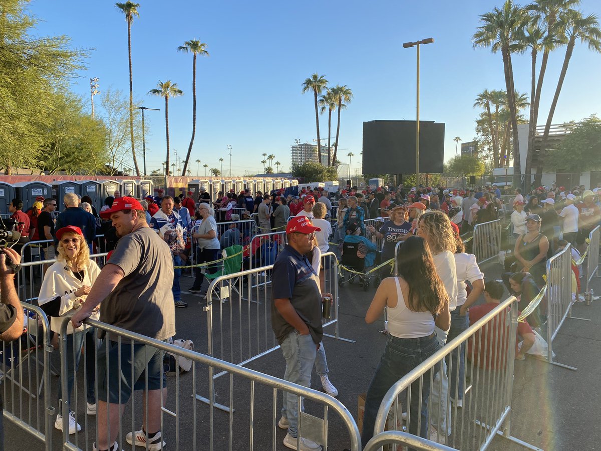 Danielle Miller FOX10 (@fox10danielle) on Twitter photo Hundreds of people lining up before the <a href="/realDonaldTrump/">Donald J. Trump</a> rally this afternoon. Doors open at 10 this morning at Mullett arena on ASU Tempe campus. Trump speaking at 2pm #fox10phoenix Hundreds of people lining up before the <a href="/realDonaldTrump/">Donald J. Trump</a> rally this afternoon. Doors open at 10 this morning at Mullett arena on ASU Tempe campus. Trump speaking at 2pm #fox10phoenix