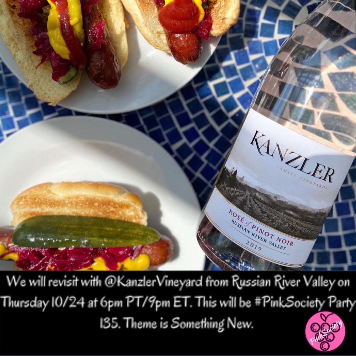 #PinkSociety (@thepinksociety_) on Twitter photo Coming up TONIGHT, Thur 10/24 at 6pm PT/9pm ET is #PinkSociety Party 135 as we revisit with <a href="/kanzlervineyard/">Kanzler Vineyards</a>. Our theme is something new. Come join the fun. <a href="/i_stephie/">Steph :)</a> <a href="/jflorez/">Joe Florez</a> <a href="/AskRobY/">Rob</a> <a href="/magee333/">Laura</a> <a href="/rr_pirate/">Thomas Hughes</a> <a href="/WineOnTheDime/">Wine on the Dime</a> <a href="/RedWineCats/">Misty</a> <a href="/myvinespot/">Dezel Quillen</a> @beerdazed <a href="/SteveKubota/">Steve Kubota 🇨🇦</a> Coming up TONIGHT, Thur 10/24 at 6pm PT/9pm ET is #PinkSociety Party 135 as we revisit with <a href="/kanzlervineyard/">Kanzler Vineyards</a>. Our theme is something new. Come join the fun. <a href="/i_stephie/">Steph :)</a> <a href="/jflorez/">Joe Florez</a> <a href="/AskRobY/">Rob</a> <a href="/magee333/">Laura</a> <a href="/rr_pirate/">Thomas Hughes</a> <a href="/WineOnTheDime/">Wine on the Dime</a> <a href="/RedWineCats/">Misty</a> <a href="/myvinespot/">Dezel Quillen</a> @beerdazed <a href="/SteveKubota/">Steve Kubota 🇨🇦</a>