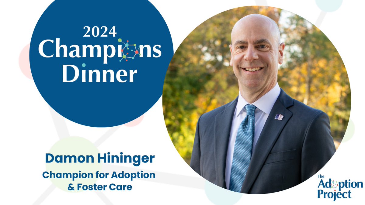 Inspired by his own connection to adoption, <a href="/DamonHininger/">Damon Hininger</a> has helped lead the TN business community’s support of <a href="/AdoptionProjTN/">The Adoption Project</a> and serves on our Founders Committee. We honor Damon as a Champion for #Adoption &amp; #FosterCare for his commitment to helping with this important work.