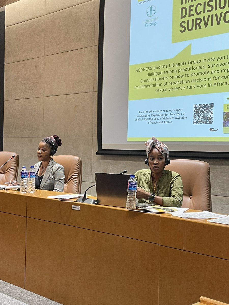 Rola Simone speaks of the stigma and discrimination that CRSV survivors face in the #DRC when reporting. Corruption, ongoing violence, and lack of legal and other support to survivors make it challenging for survivors to access redress @REDRESSTrust @LitigantsGroup