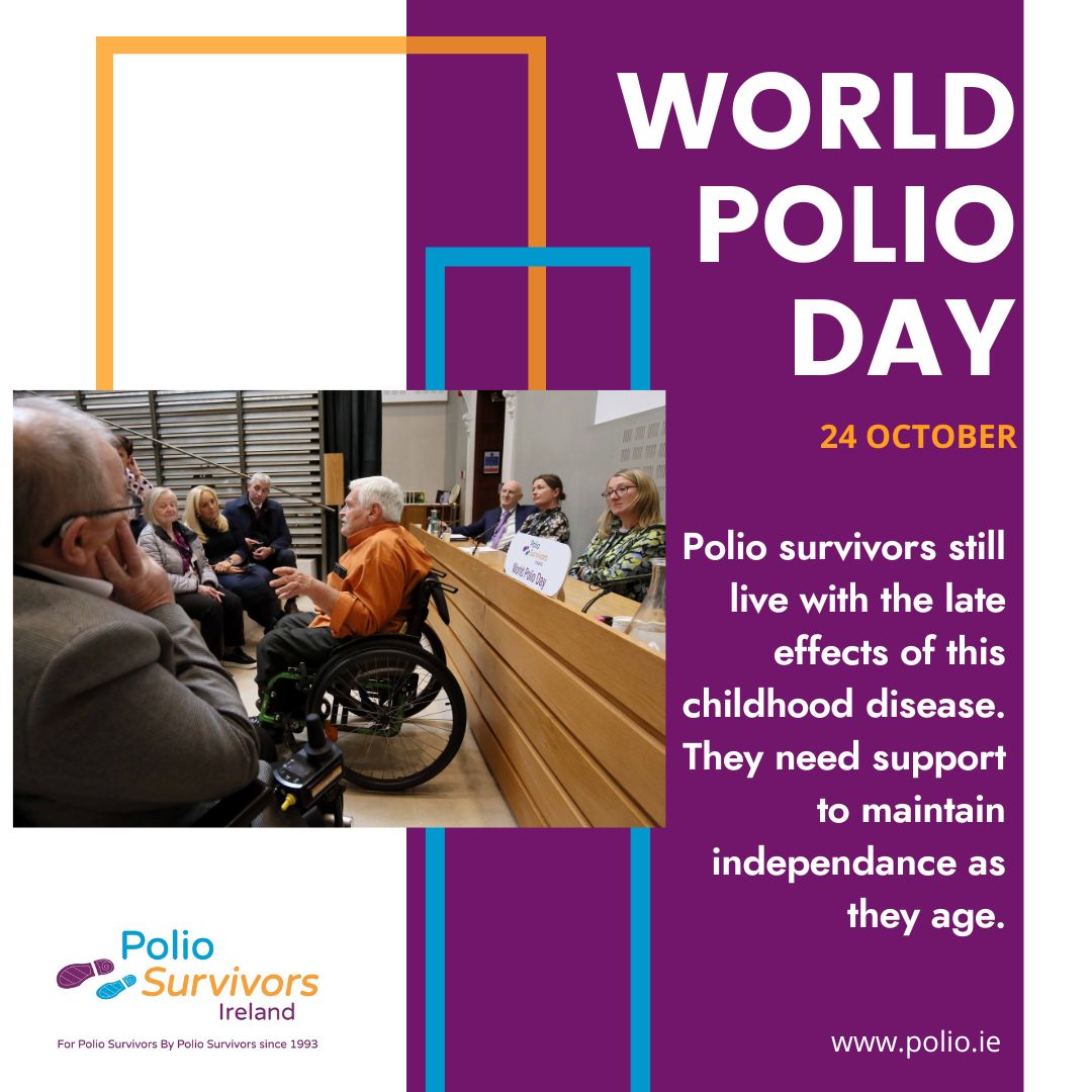 Today is World Polio Day 2024, to mark this, Polio Survivors Ireland gave a presentation to members of the Oireachtas in the AV Room in Leinster House on the 23rd October, calling on the government to provide adequate help for survivors. 

#WorldPolioDay #PolioSurvivors #polio