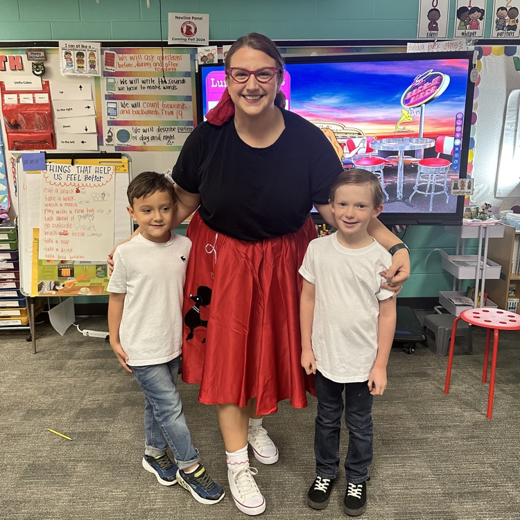 It's 50's day for our kindergartners at Willow Creek Elementary.