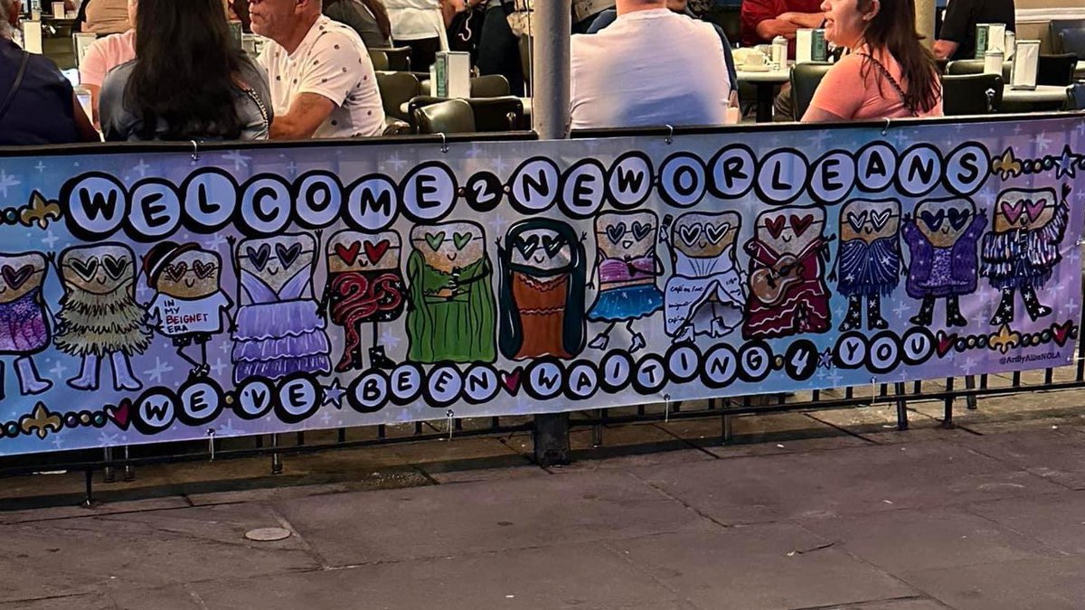 beignets painted to wear eras tour outfits in NOLA…who are these DIVAS