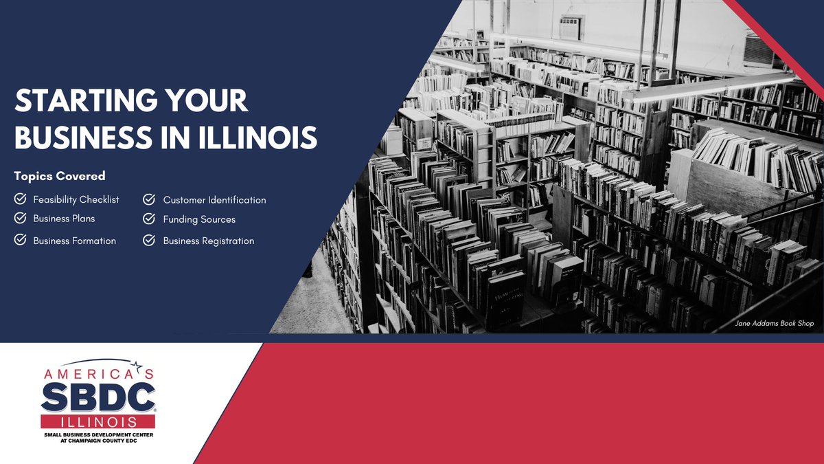 Join us on November 25 at 1 PM for the next session of the SBDC Workshop: Starting Your Business in Illinois. SBDC Business Advisor Beth Patterson will lead attendees through the necessary steps to start a business. For more information + to register: cusbdc.org/event/sbdc-wor…
