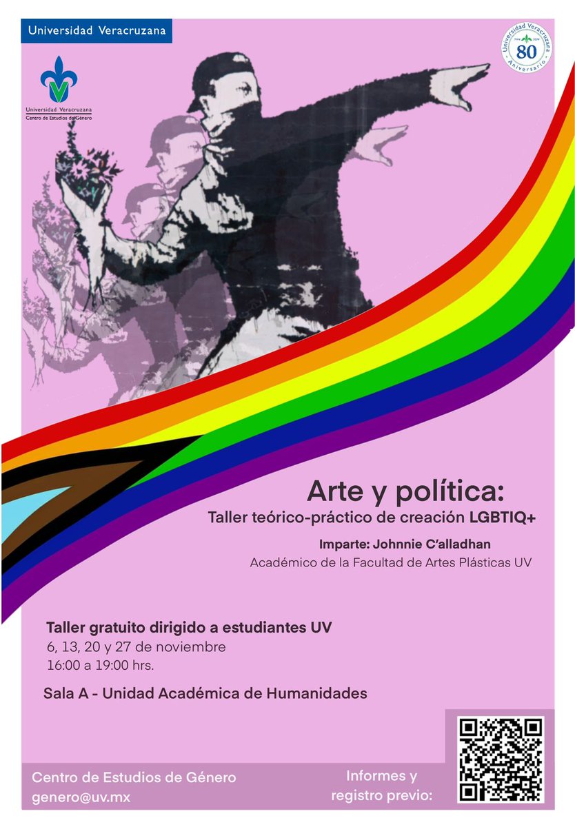 GENEROUV's tweet photo. ¿Eres estudiante de la UV?, ¿Te interesan los temas sociales, culturales y políticos?, ¿Te interesa explorar la creación artística como forma de comunicación?, ¿Te identificas como parte de la comunidad LGBTIQ+?. Te invitamos a este taller
Registro: https://t.co/N4f7CHD8tg https://t.co/mvPwLbB2LM