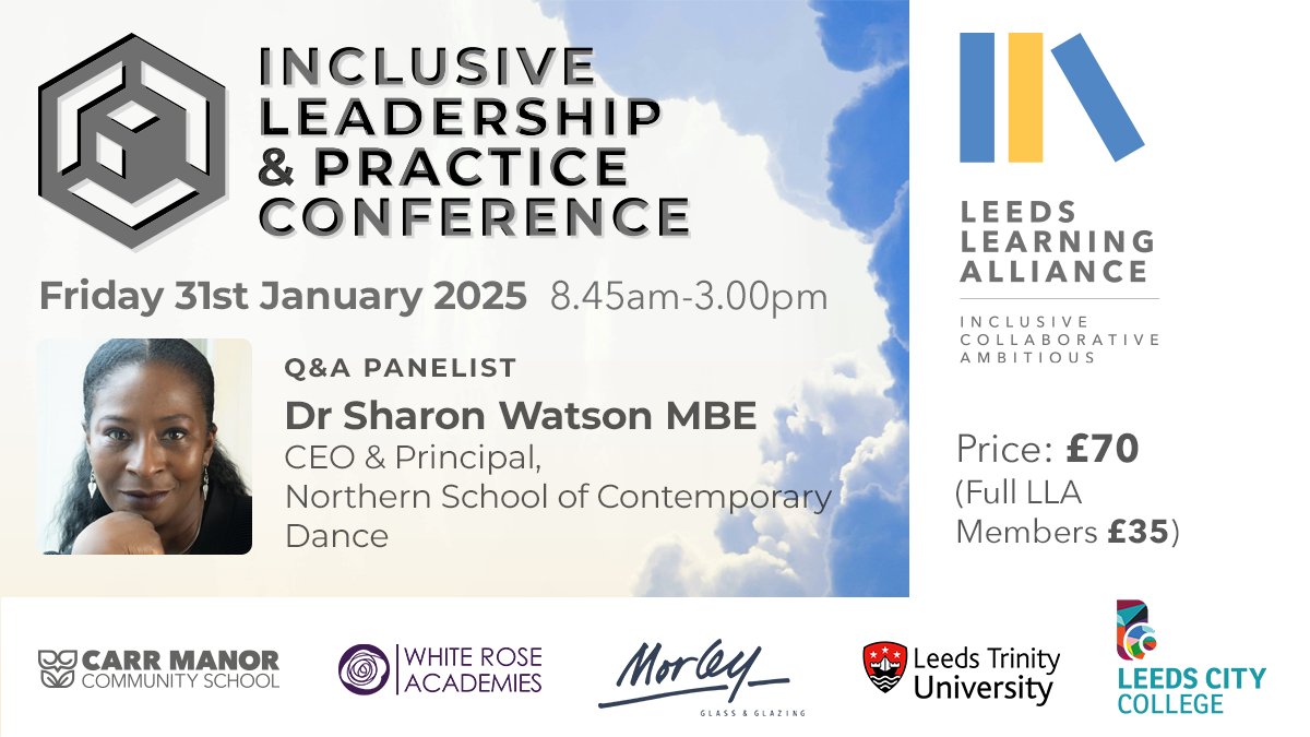 Leeds Learning Alliance (@llalliance) on Twitter photo ✨ Engage with leaders in the field of inclusion at the LLA Conference 2025! <a href="/watson_dance/">Sharon Watson MBE, DL</a>, CEO and Principal <a href="/NorthernSchool/">NSCD | Northern School</a> will be on the panel to answer your questions. Don't miss this opportunity for professional development - register today: bit.ly/3UjkUfD #LLA2025 ✨ Engage with leaders in the field of inclusion at the LLA Conference 2025! <a href="/watson_dance/">Sharon Watson MBE, DL</a>, CEO and Principal <a href="/NorthernSchool/">NSCD | Northern School</a> will be on the panel to answer your questions. Don't miss this opportunity for professional development - register today: bit.ly/3UjkUfD #LLA2025