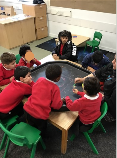 LapagePrimary's tweet photo. children in Nurture have been learning about the festival of Diwali. We have decorated a Rangoli pattern using coloured rice and listened to traditional Indian music.
#LapagePrimary #Diwali #celebration https://t.co/gZ86sS6mtB